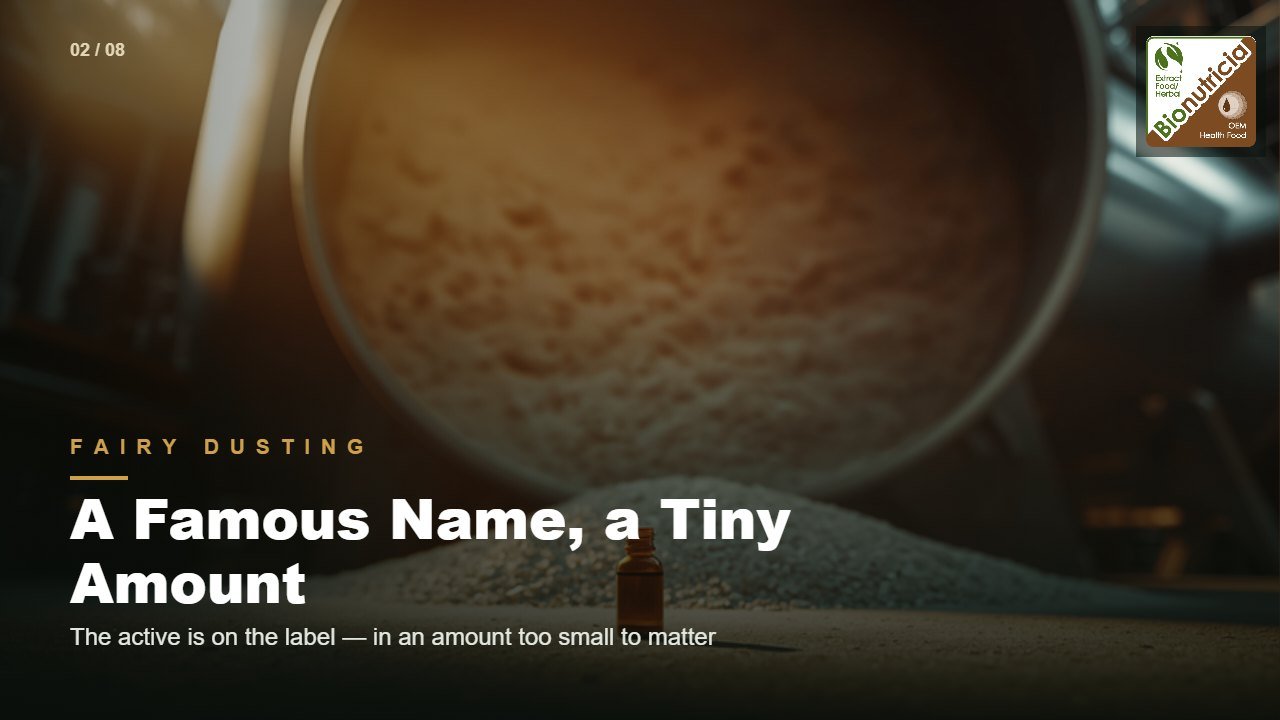 Fairy-Dusting: A Famous Name, a Tiny Amount