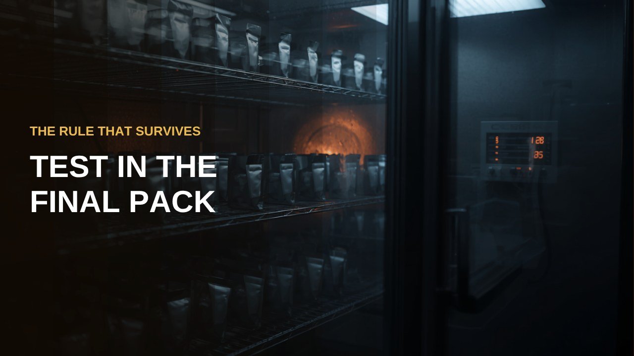 Test in the final pack