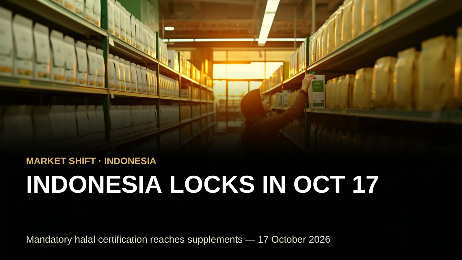 Indonesia's mandatory halal certification deadline, 17 October 2026 — slideshow cover